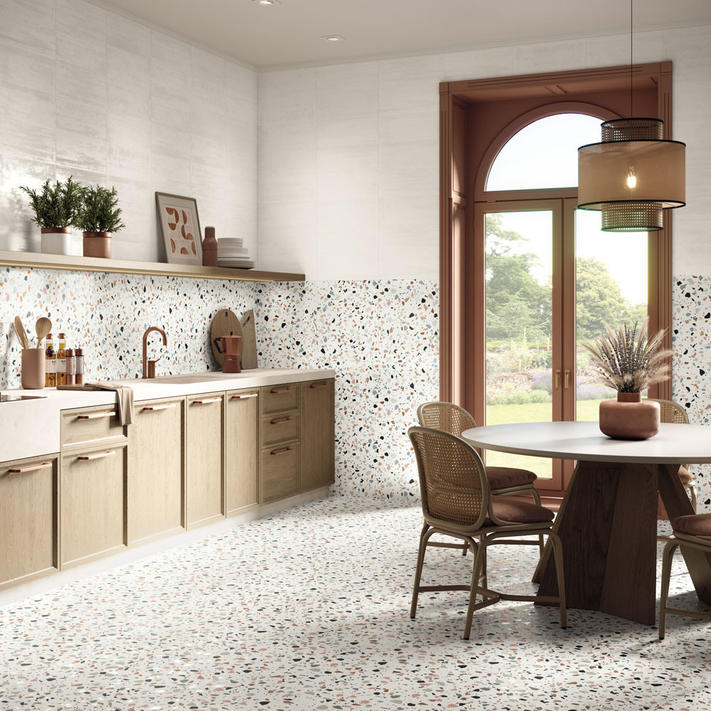 Carrelage aspect terrazzo...