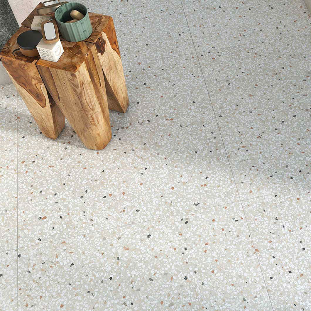 Carrelage aspect terrazzo...